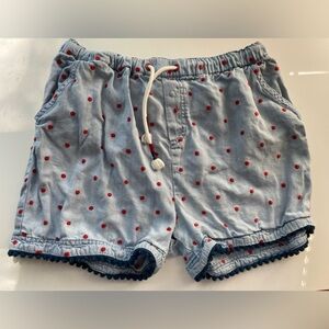 Matilda Jane Red Polka Dot Soft Denim Shorts / Size 14 / VGUC